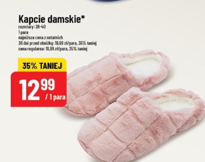 Kapcie damskie rozmiary 36-40 promocja w POLOmarket