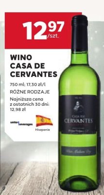 Wino Casa de Cervantes różne rodzaje promocja w Stokrotka