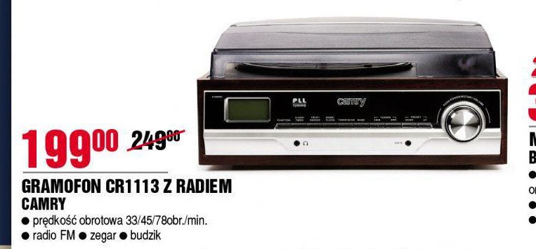 Gramofon z radiem cr1113 Camry promocja