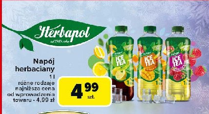 Napój herbaciany raspberry Herbapol ice tea promocja w Carrefour Market