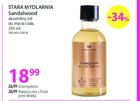 Żel pod prysznic sandalwood Stara mydlarnia promocja w Hebe