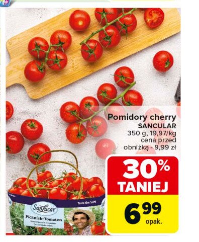 Pomidory cherry Sanlucar promocja w Carrefour Market