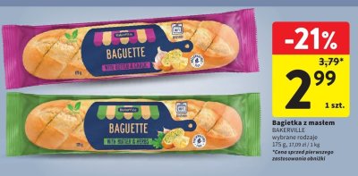 Bagietka z masłem BAKERVILLE wybrane rodzaje promocja w Intermarche