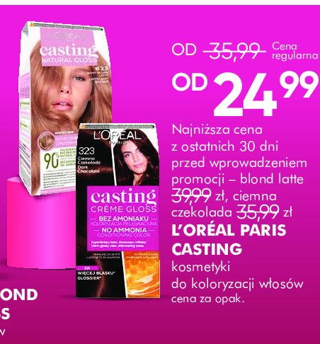 Farba do włosów 823 L'oreal casting natural gloss promocja w Super-Pharm