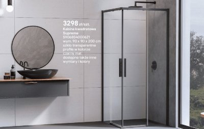 Kabina kwadratowa Supreme promocja w Castorama