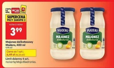 Majonez delikatesowy Madero 400ml promocja w Biedronka