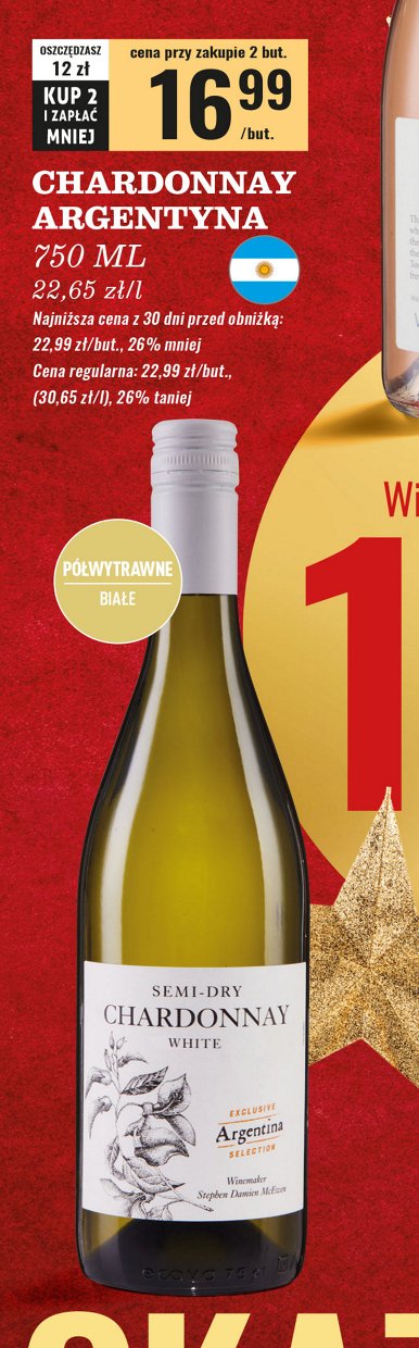 Wino Chardonnay white promocja