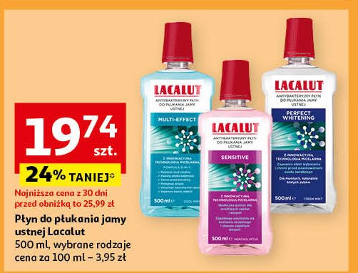 Płyn do płukania jamy ustnej Lacalut perfect white promocja w Auchan