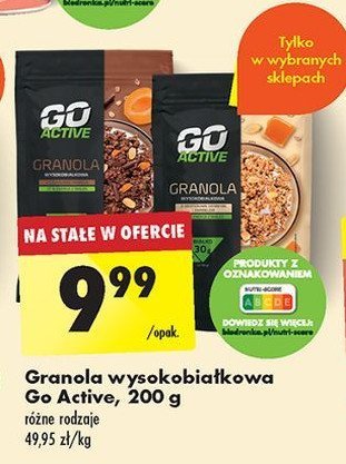 Granola z czekoladą i morelą Go active promocja