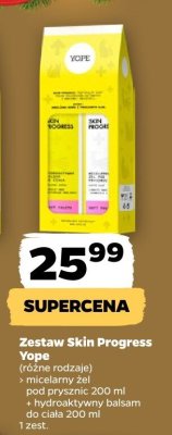 Zestaw Skin Progress - micelarny żel pod prysznic + hydroaktywny balsam do ciała  promocja w Netto