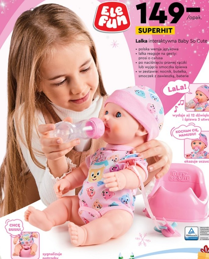 Lalka niemowlak interaktywna Elefun promocja