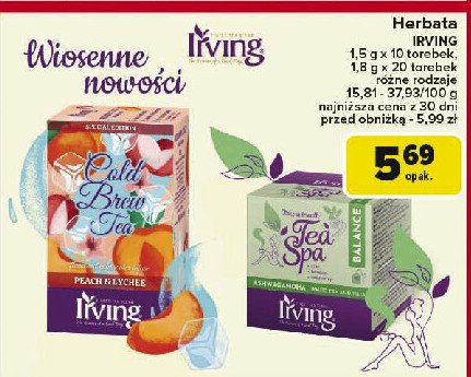Herbata balance Irving tea spa promocja w Carrefour