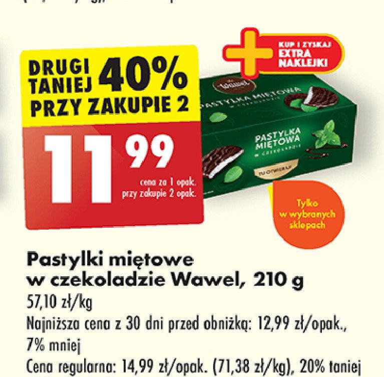 Pastylka miętowa w czekoladzie Wawel pastylka miętowa promocja