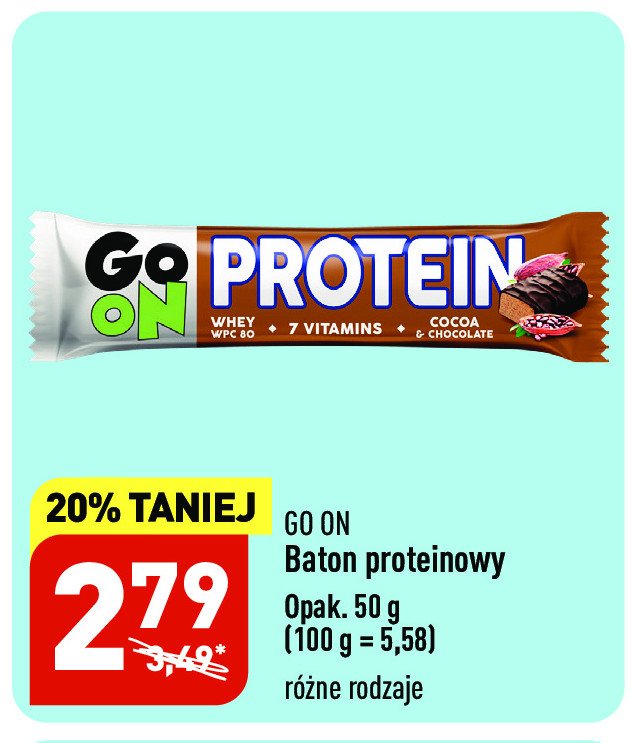 Baton proteinowy cocoa Sante go on! whey protein promocja