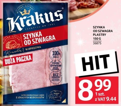 Szynka Krakus Szynka od Szwagra wieprzowa plastry 150g promocja w Selgros