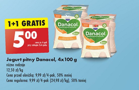 Jogurt truskawka DANONE DANACOL promocja