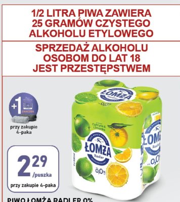 Piwo Łomża Radler 0% cytryna limonka, jabłko mięta promocja w Stokrotka