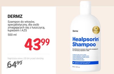Szampon Healpsorin dla osób zmagających się z łuszczycą, łupieżem i AZS promocja w Rossmann