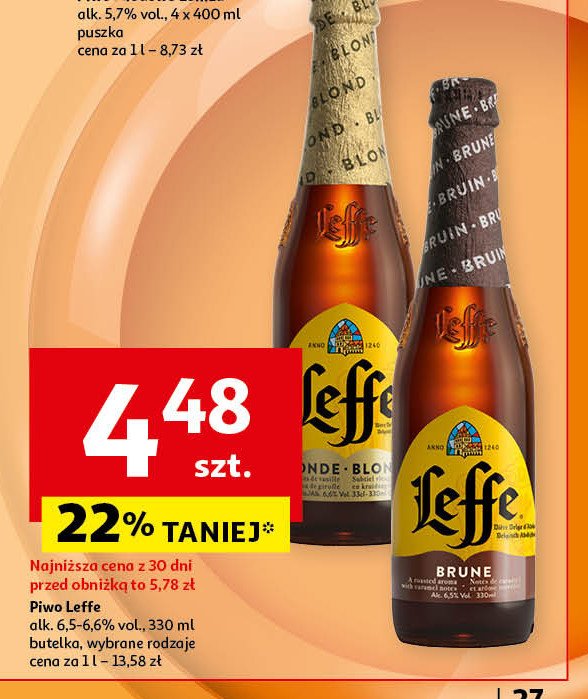 Piwo Leffe blonde promocja