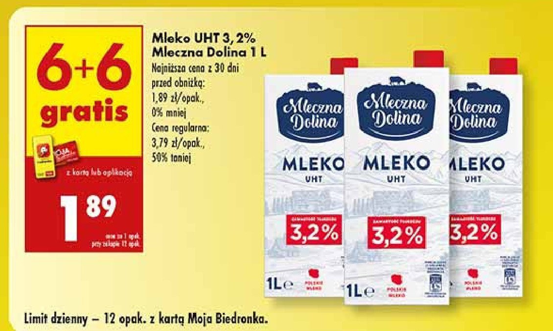 Mleko 3.2% Mleczna dolina promocja