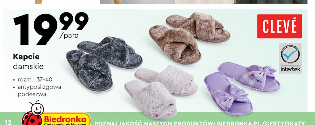Kapcie damskie 37-40 Cleve promocja