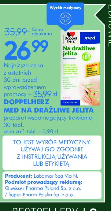 Tabletki na drażliwe jelita Doppelherz med promocja