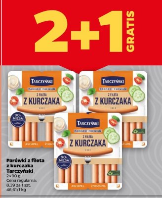 Parówki z fileta z kurczaka 2+1 GRATIS promocja w Netto