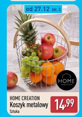 Koszyk metalowy HOME CREATION promocja w Aldi