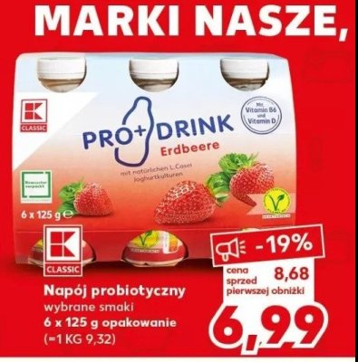 Jogurt truskawka K-classic pro drink promocja