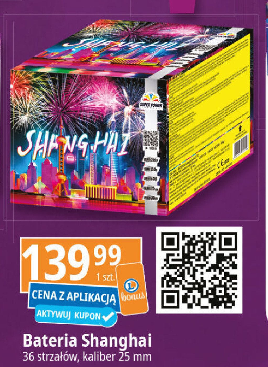 Bateria shanghai 36 strzałów SUPER POWER promocja