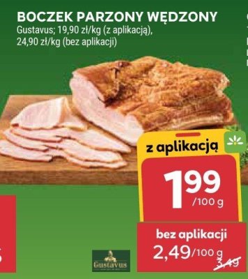 Boczek parzony wędzony Gustavis promocja w Stokrotka