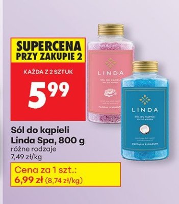 Sól do kąpieli Linda Spa, 800 g różne rodzaje promocja w Biedronka