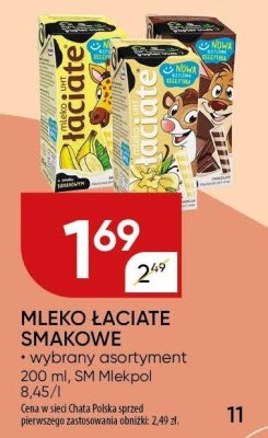 Mleko łaciate smakowe wybrany asortyment SM Mlekpol promocja w Chata Polska