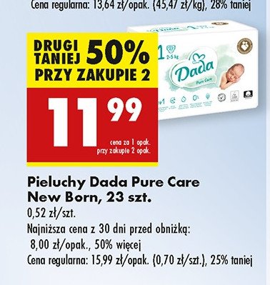 Pieluchy 1 newborn Dada pure care promocja