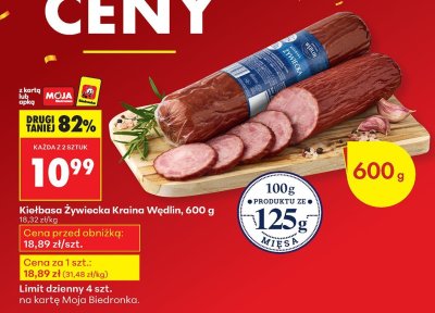 Kiełbasa Żywiecka Kraina Wędlin 600g promocja w Biedronka