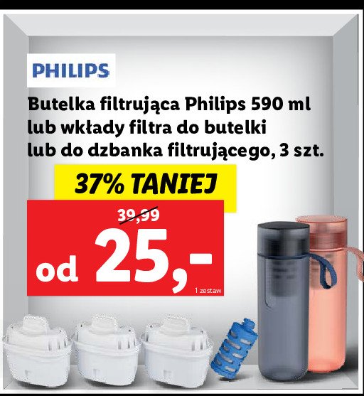 Butelka filtrująca 590 ml różowa Philips promocja