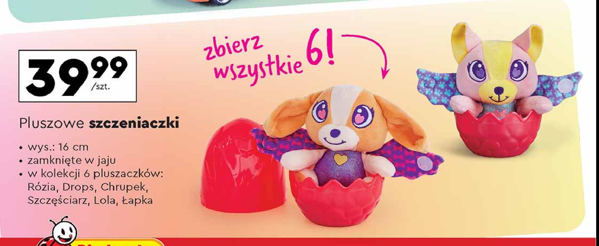 Pluszowy szczeniaczek 16 cm łapka promocja