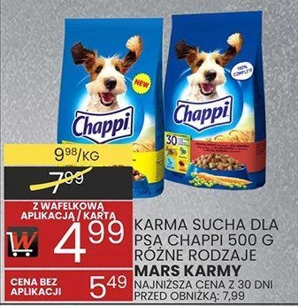 Karma sucha dla psa Chappi 500 g różne rodzaje Mars Karmy promocja w Wafelek