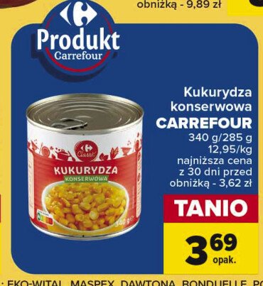 Kukurydza konserwowa Carrefour promocja