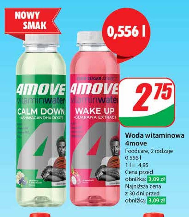 Napój wake up 4move vitamin water promocja w Dino