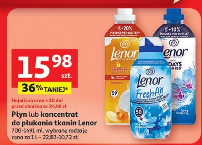 Płyn lub koncentrat do płukania tkanin Lenor 700-1491 ml promocja w Auchan