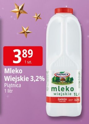 Mleko wiejskie 3,2% Piątnica promocja w Leclerc