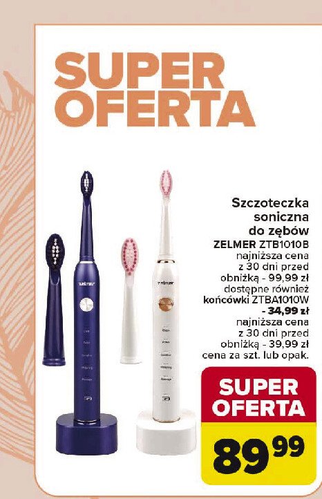 Końcówki do szczoteczki sonicznej ztb1010b Zelmer promocja