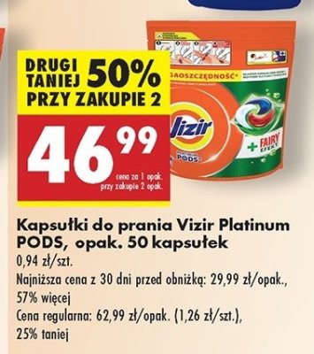 Kapsu艂ki do prania fairy efekt Vizir platinum pods promocja