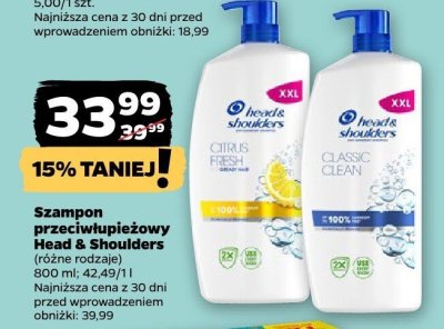 Szampon przeciwłupieżowy Head & Shoulders (różne rodzaje) promocja w Netto