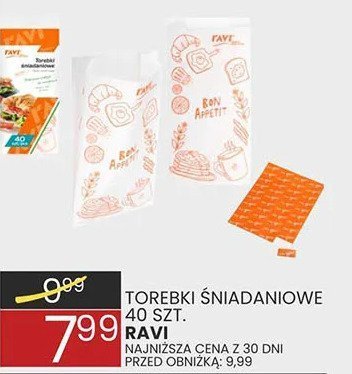 Torebki śniadaniowe 40 szt. Ravi promocja w Wafelek