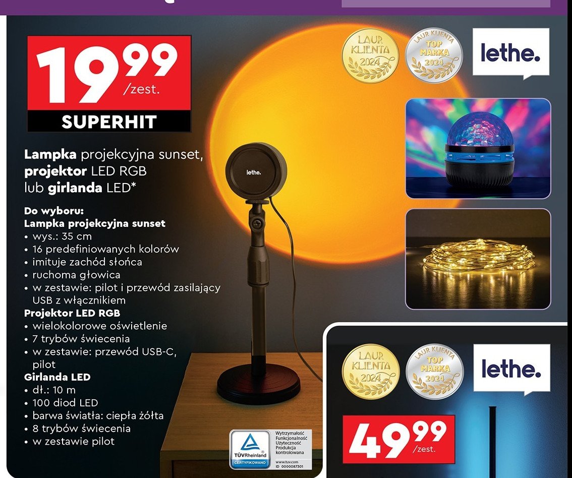 Girlanda 100 led 10 m Lethe promocja w Biedronka