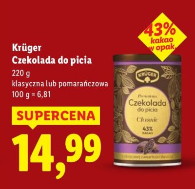 Czekolada do picia pomarańczowa promocja w Lidl