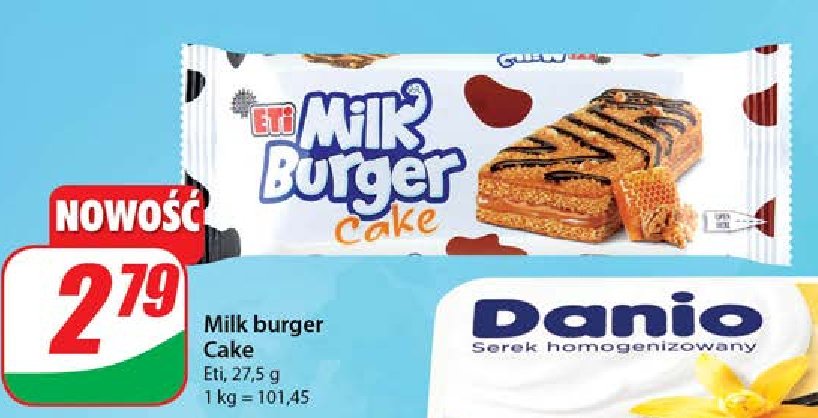 Baton cake mi贸d i orzechy Eti milk burger promocja