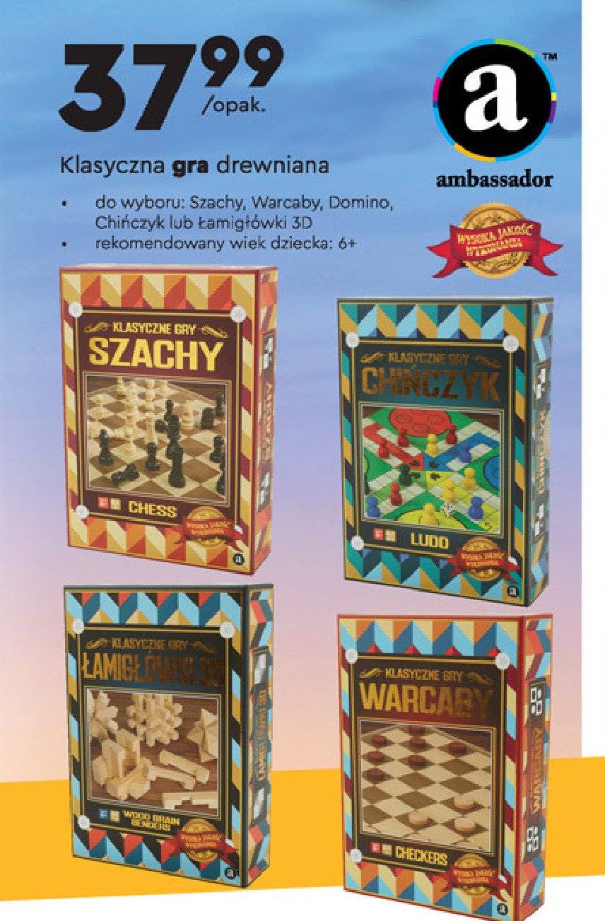 Klasyczna gra - warcaby Ambassador games promocja